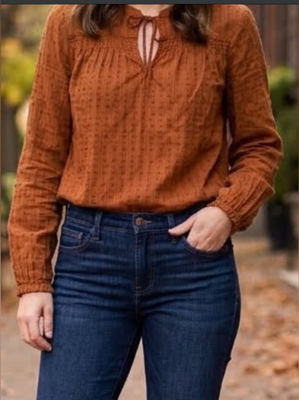 J Crew Peasant top Blouse Rust  Size M